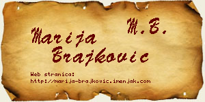 Marija Brajković vizit kartica